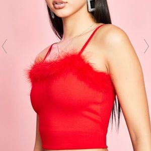 Sugar Thrillz Hottie Dream Fantasy Marabou Tank